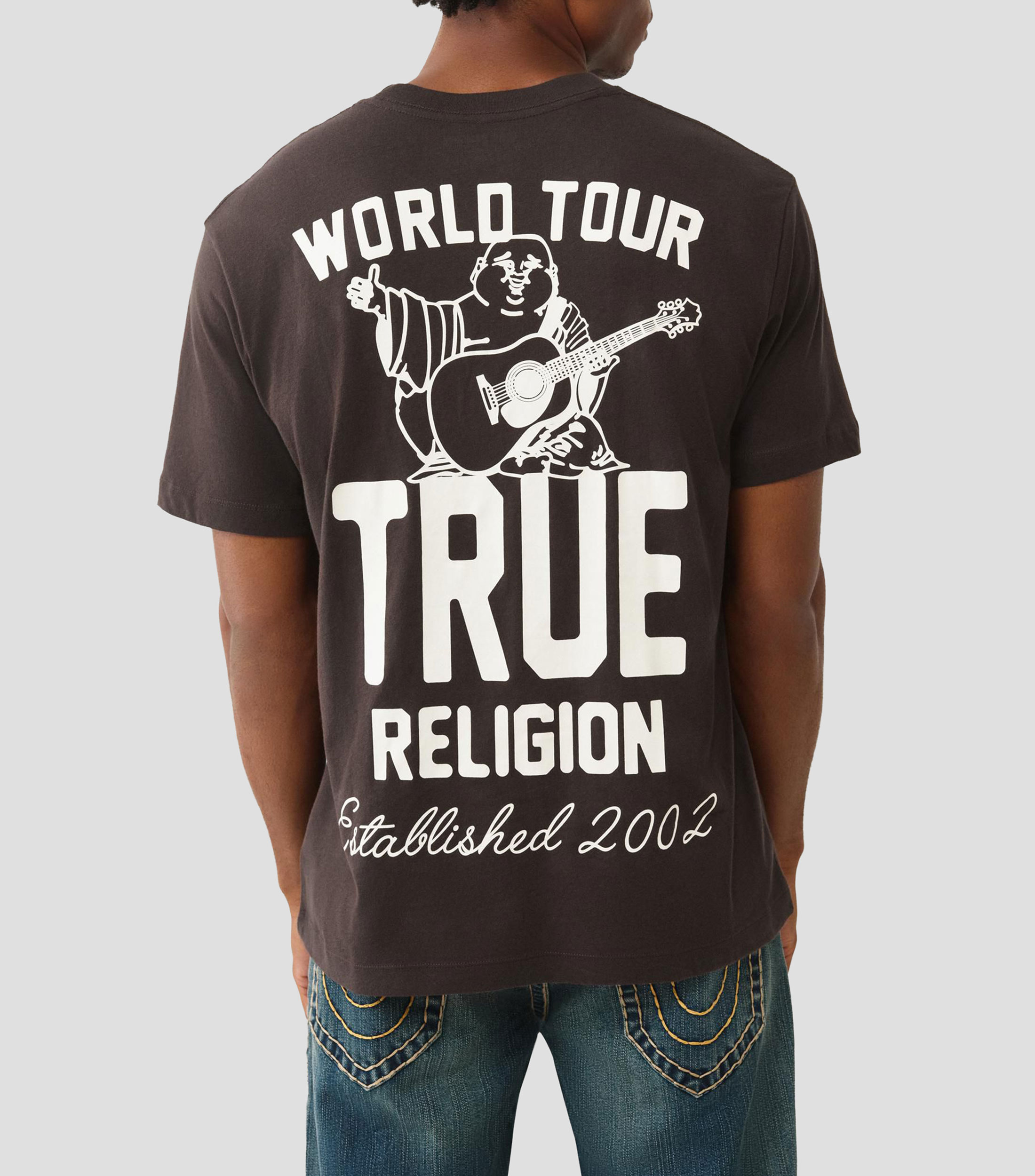 Playera cuello redondo manga corta con estampado Hombre